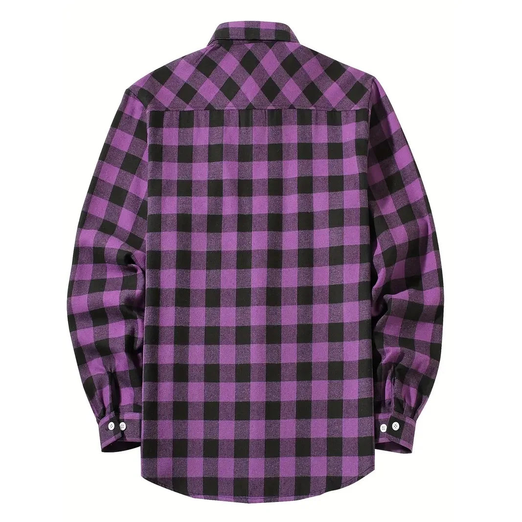 Classic Plaid Flannel Shirt Men