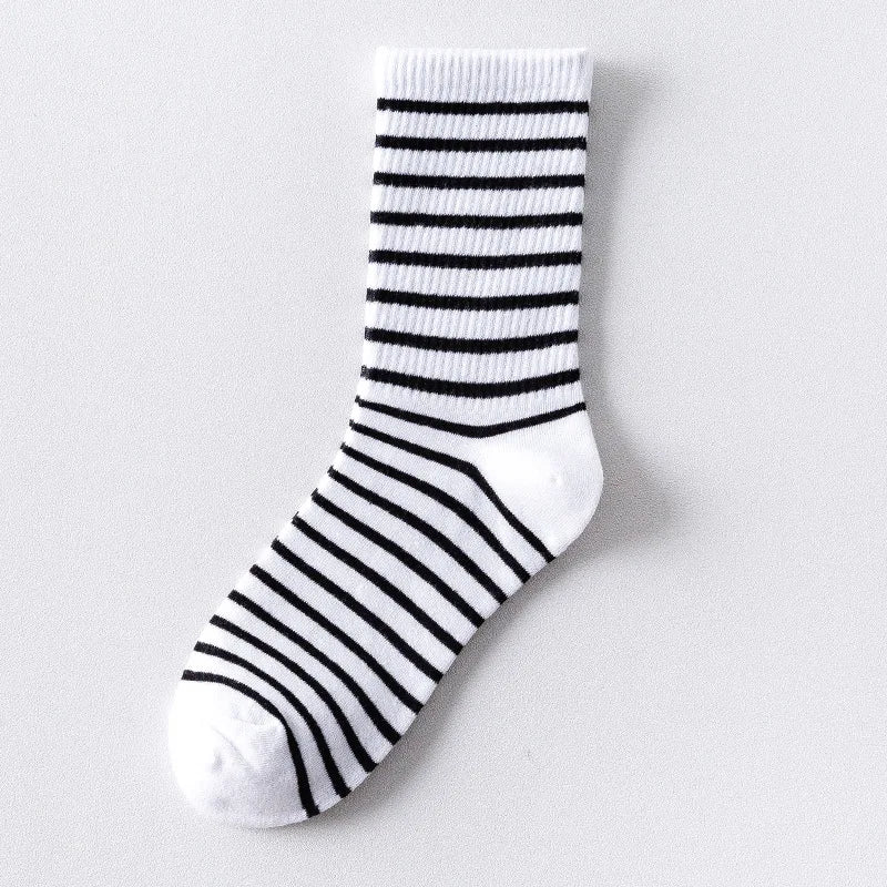 Colorful Grid Stripe Crew Socks