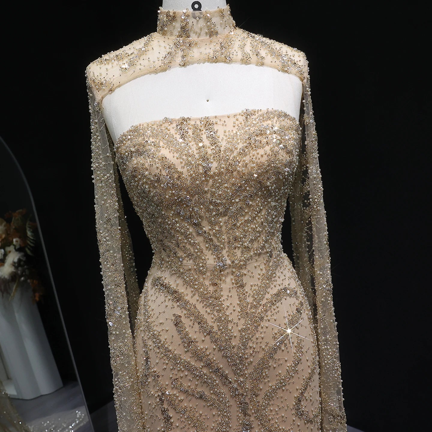 Sharon Said 2026 Luxury Evening Party Gowns Women' s Wedding Prom Dresses with Flowing Sleeves Elegant Mermaid SS663 Customized