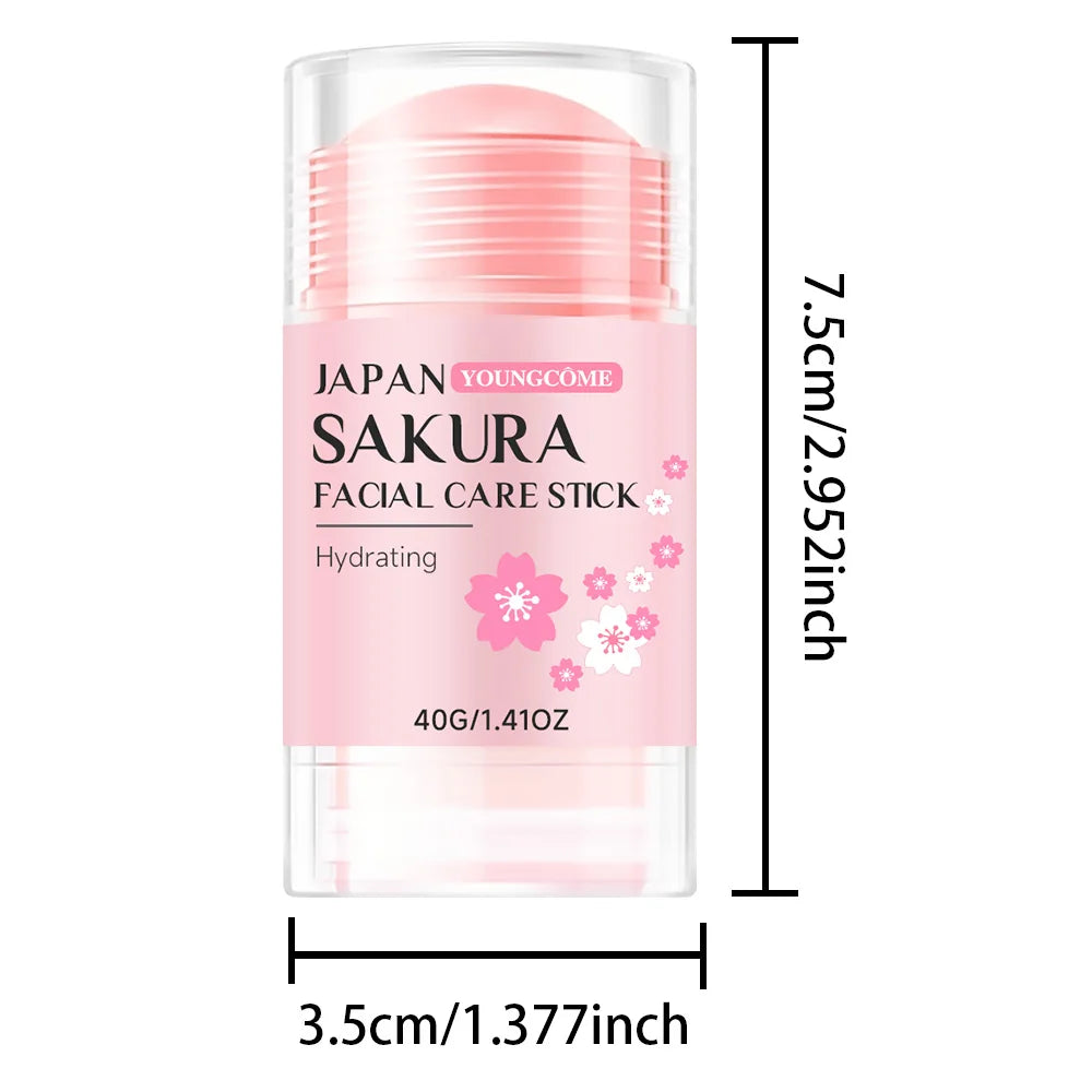 Sakura Facial Care Stick Hydrating Facial Care Moisturizing Cream Deep Hydration Suitable for Dry Aging Face Cream Skin Repair
