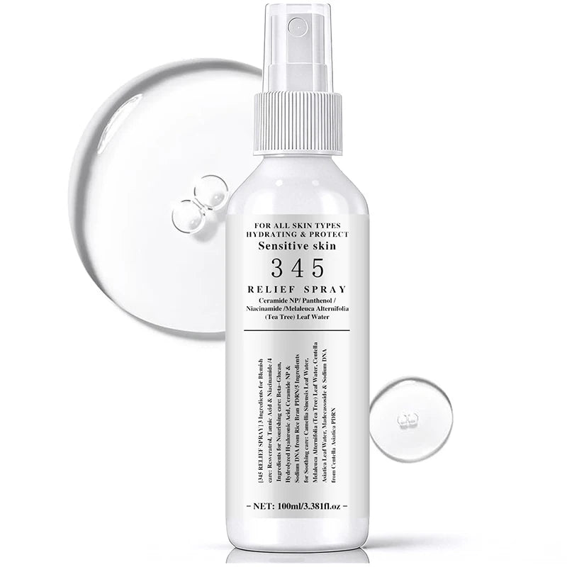 345 Skincare Set With Eye Cream Moisturizing Cream Relief Spray Hydrating Soothing Brightening For All Skin Types Sensitive Skin