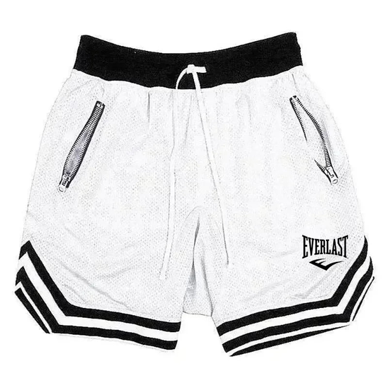 2026 EVERLAST Fitness Sports Basketball Shorts Men's Summer Casual Loose Breathable Mesh Shorts Fashion Hip Hop Sweatpants
