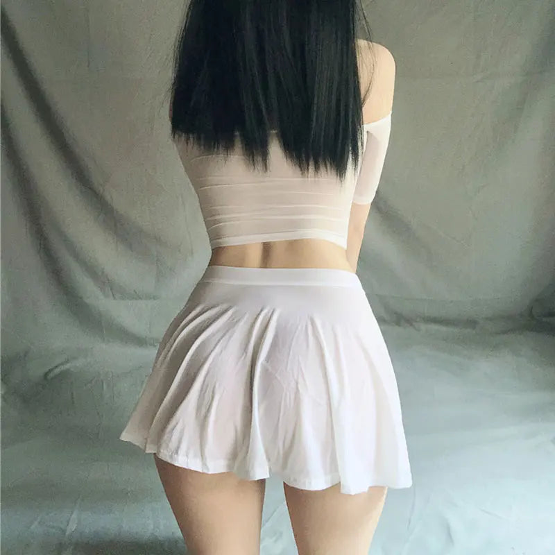 Pleated Y2K A-Line Mini Skirt