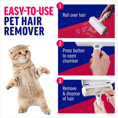Pet Hair Remover Roller - Dog & Cat Fur Remover with Self-Cleaning Base - Efficient Animal Hair Removal Tool - Perfect for Furni