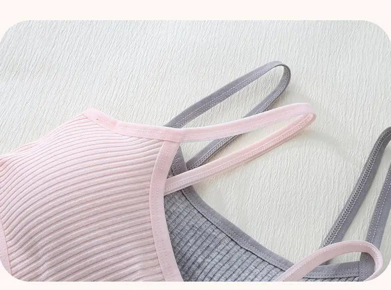 1PC Cotton Teenagers Girls Training Bras Solid Developmental Girls Sports Bras Soft Brassiere Kids Tank Tops Children Underwears
