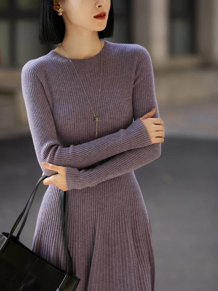 Merino Knit A-Line Dress