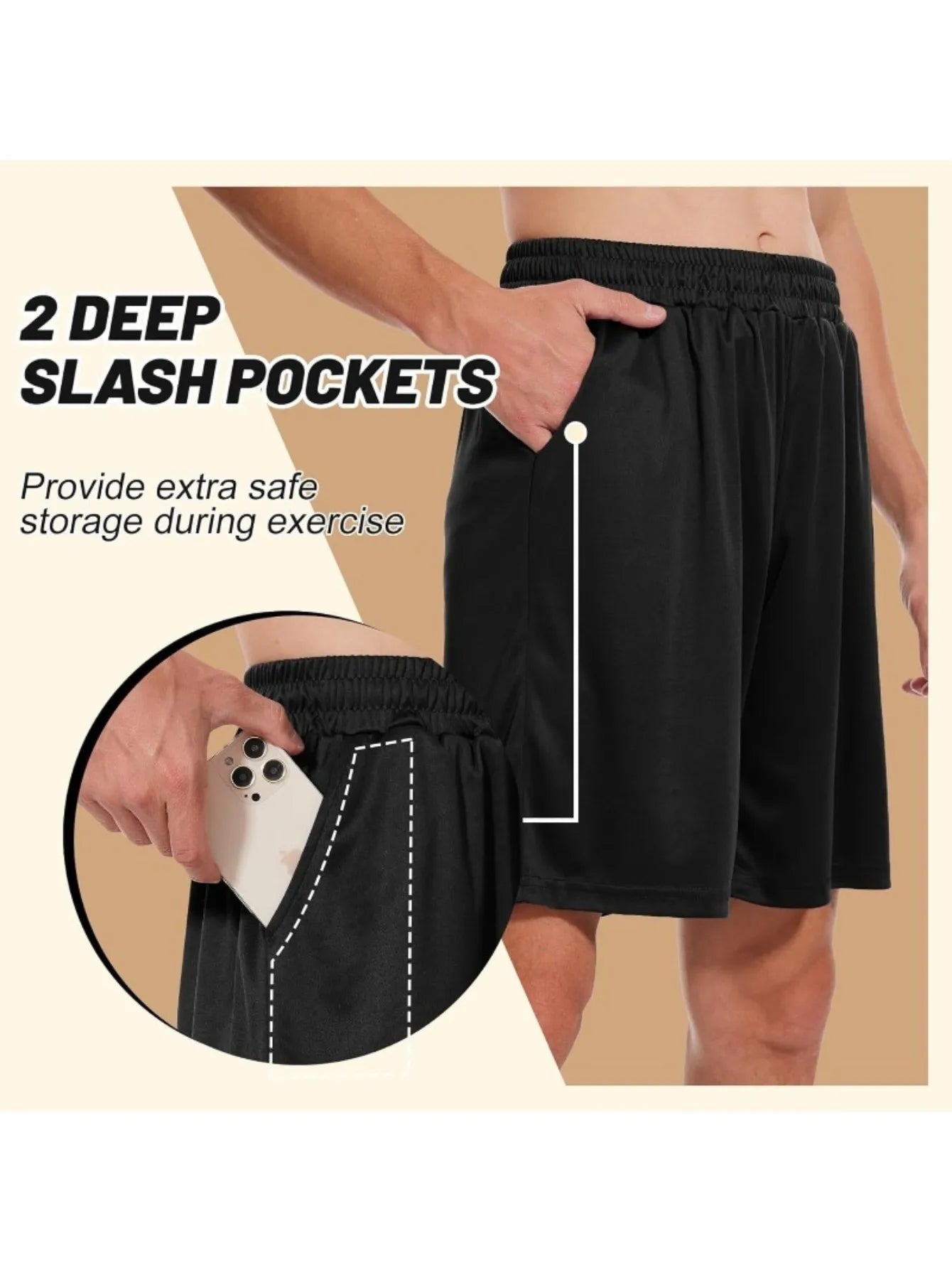 Quick Dry Athletic Pocket Shorts