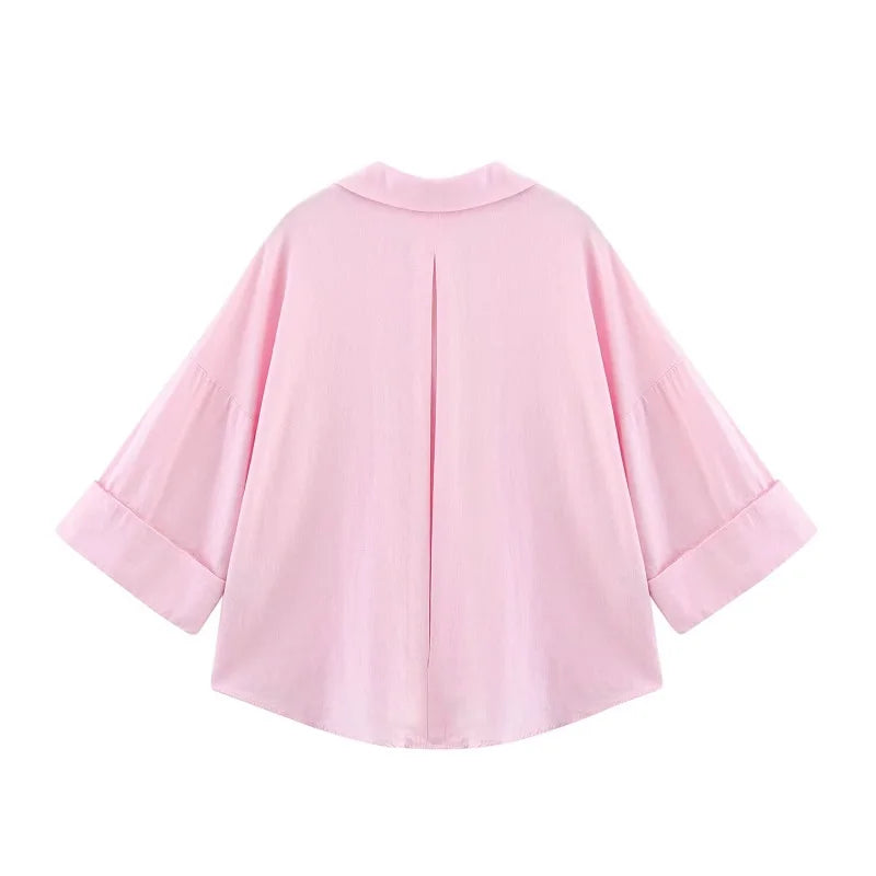 Striped Oversize Summer Shirt Women