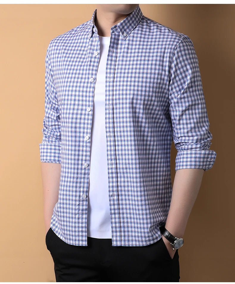 Premium Cotton Checkered Slim Shirt