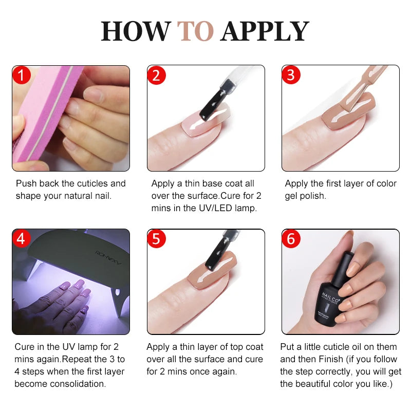 NAILCO 15ml Nail Gel Polish Semi Permanent UV Varnish Nails Art Gel Vernis Manicure TOP BASE Nails Products Supplies Equipment