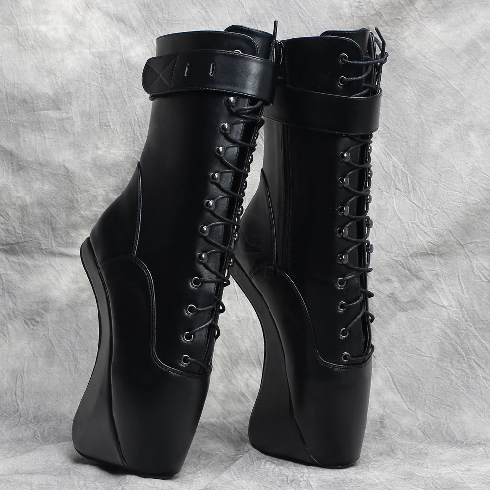 7‘‘Extreme High Heel Hoof heelless Ballet Cosplay Ankle Boots
