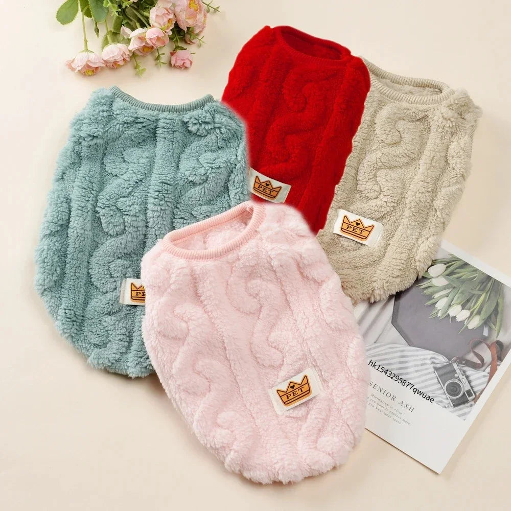 Soft Fleece Pet Vest Swater for Small Dogs Cats Autumn Winter Warm Puppy Clothes Pullover Chihuahua Rabbit Costume Pet Apparel