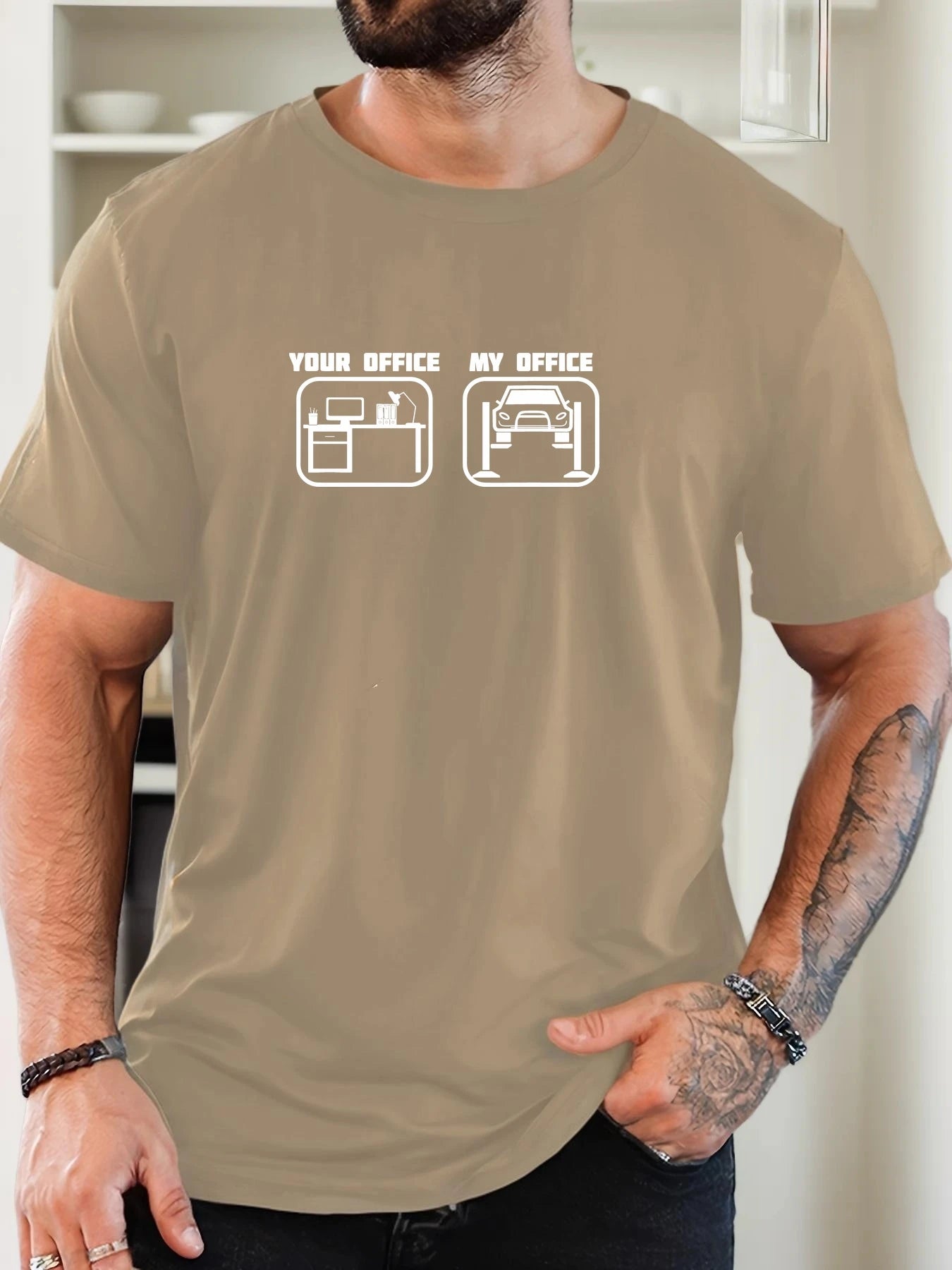 Men's T-Shirt 100% Cotton Summer Casual Soft Creative Letter Print Round Neck Breathable Short Sleeve T-Shirts 2025 New Tees