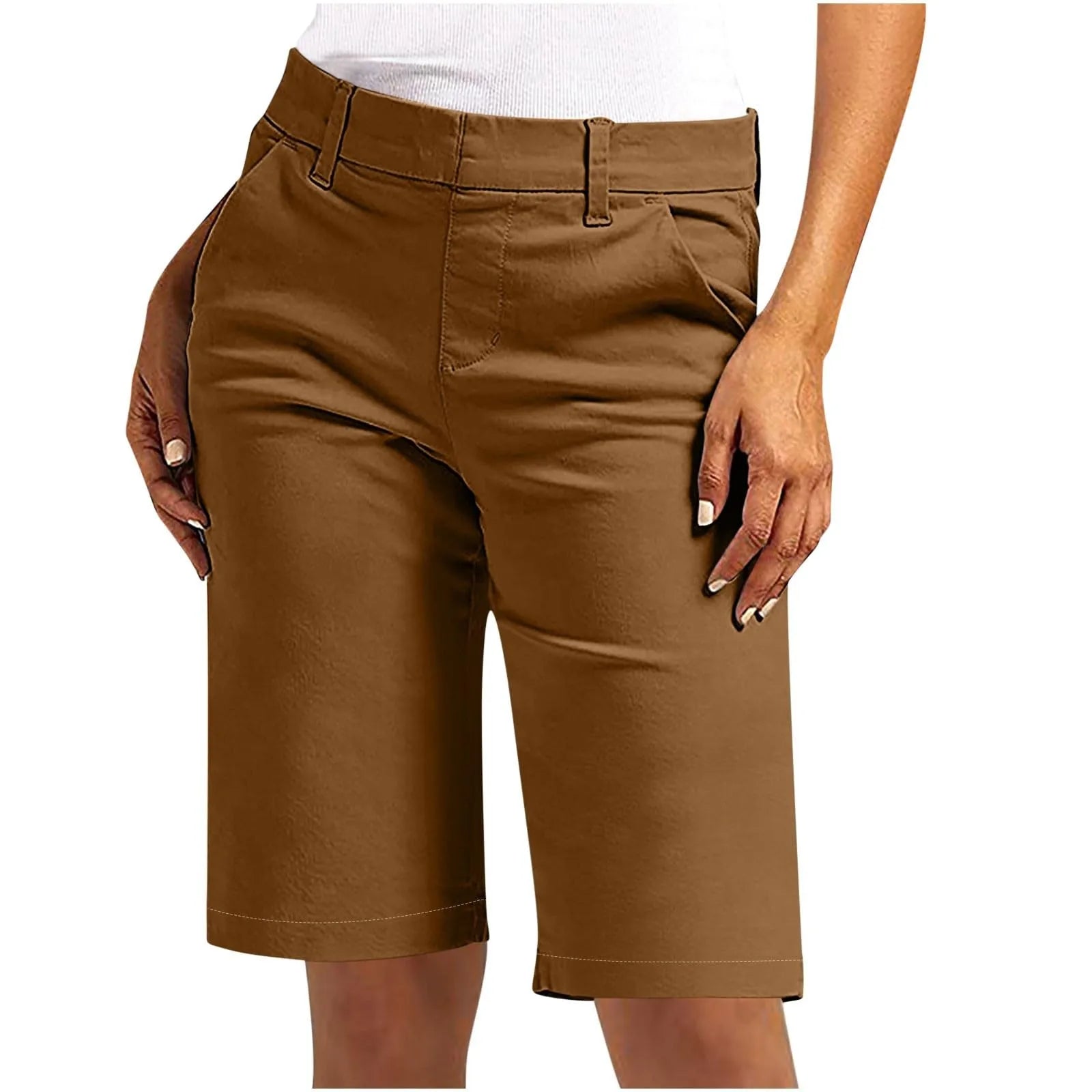 Trendy High Waist Chino Shorts