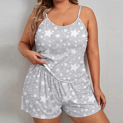 Star Print Crop Pajama Set