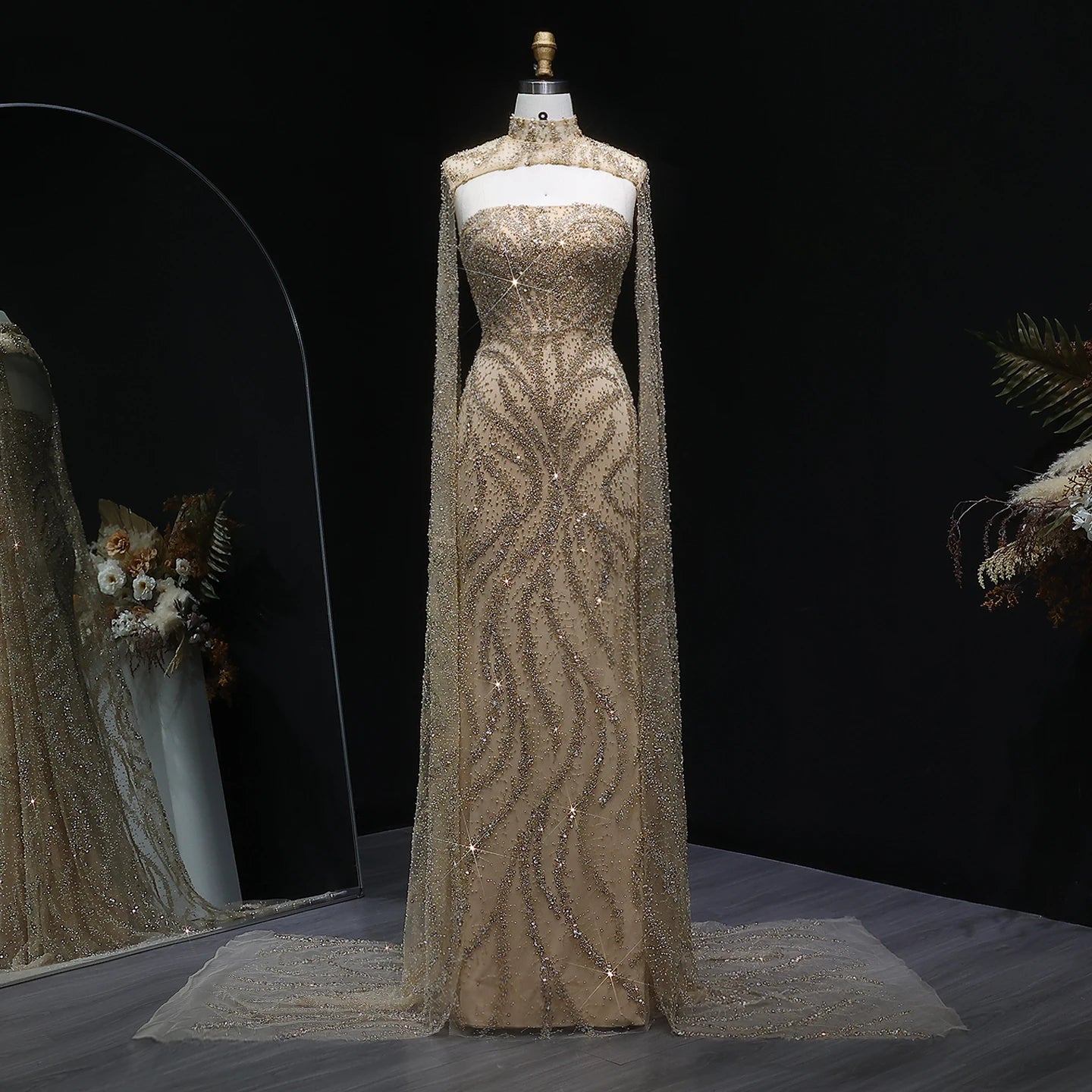 Sharon Said 2026 Luxury Evening Party Gowns Women' s Wedding Prom Dresses with Flowing Sleeves Elegant Mermaid SS663 Customized