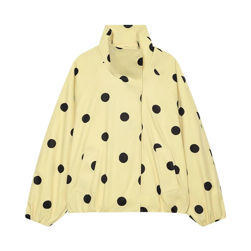 Women's Jackets Fashion Polka Dot Jacket Autumn Women Long Sleeve Loose Jackets Coats Streetwear Female Outerwear Tops
