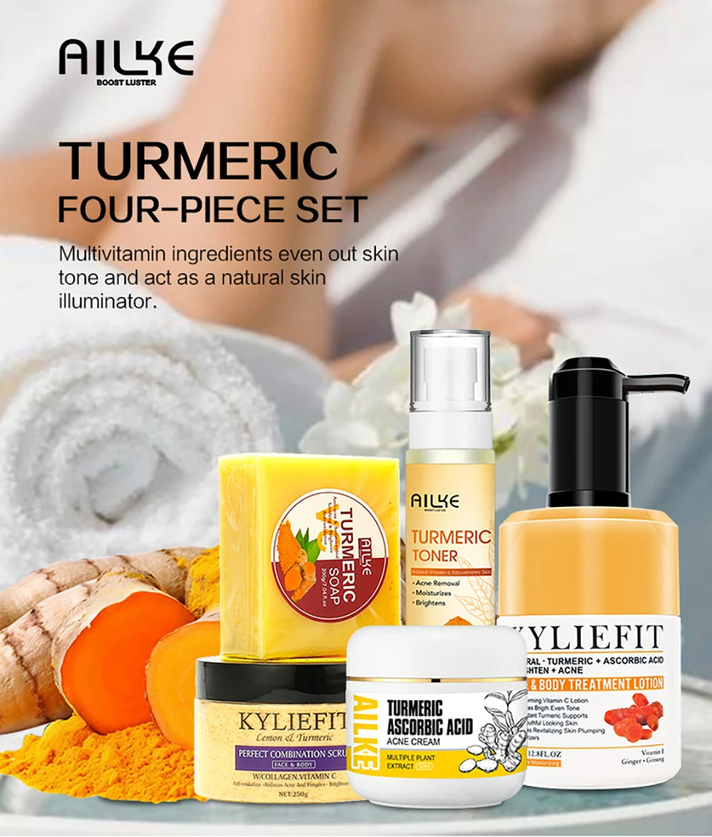 Organic Turmeric Brightening Skincare Kit