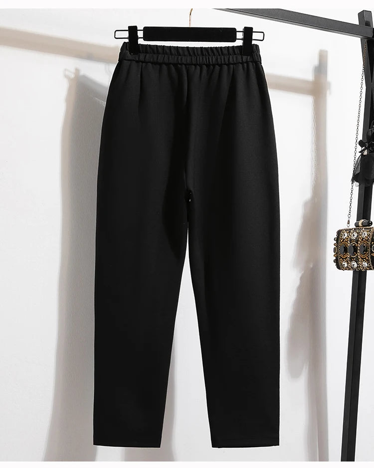High Waist Woolen Harem Pants