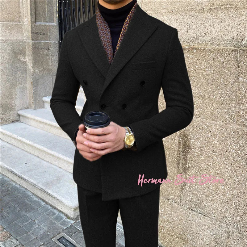 Modern Double Breasted Business Suit