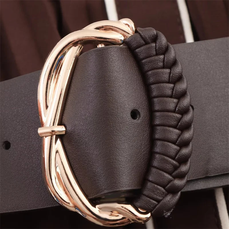 Elegant Pleated Belted Midi Dress