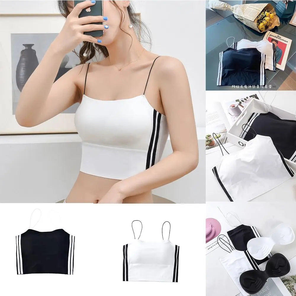 Beauty Back Ice Silk Bras Cloth Accessories For Women Vest Sexy Lingerie Cropped Brassieres Sports Bra