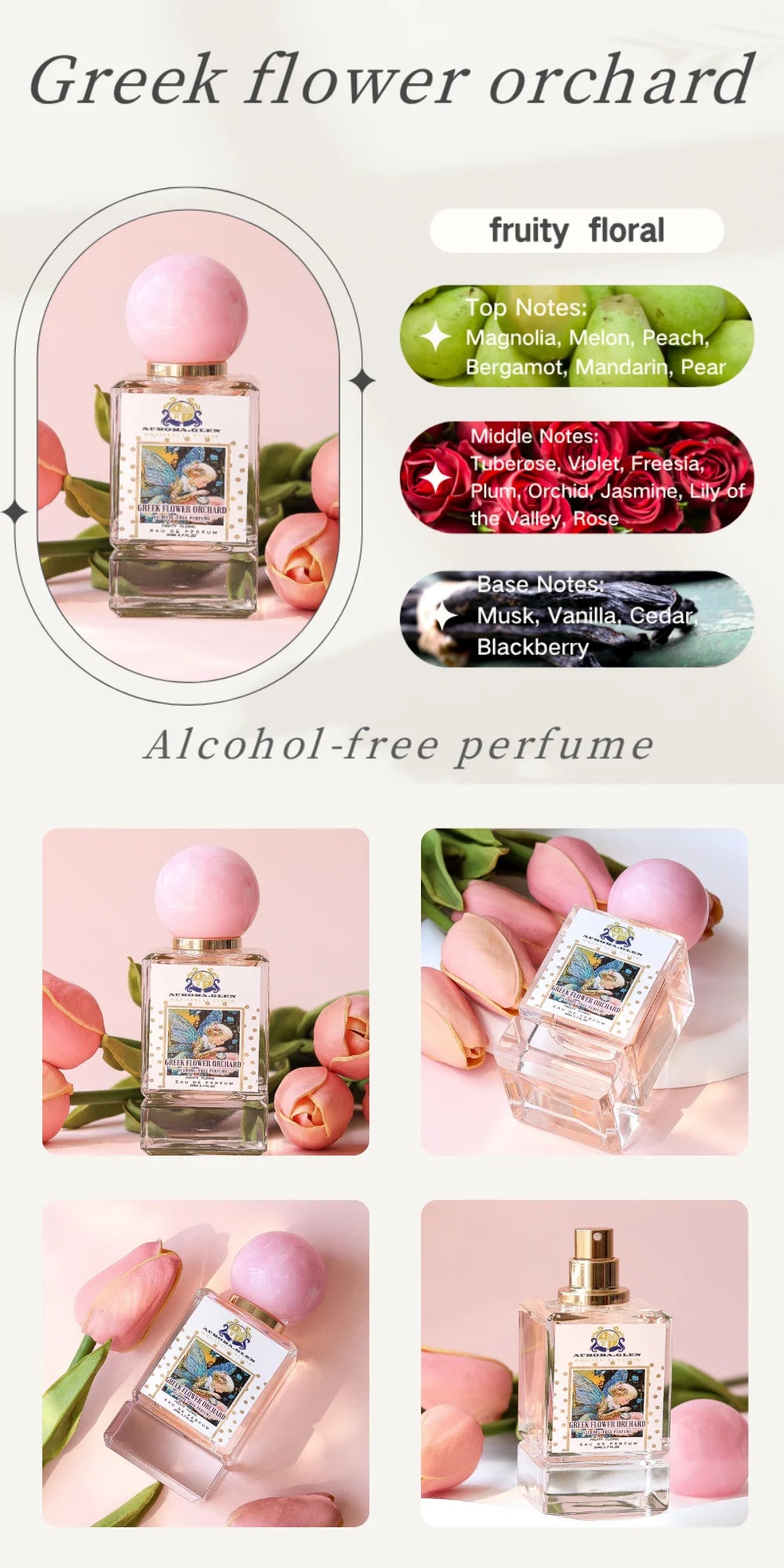 Pure Rose Floral Scent Women's Fragrance Oil Long-Lasting 50ml Body Mist For Clothing Bedroom Diffusion Compatible with Aroma