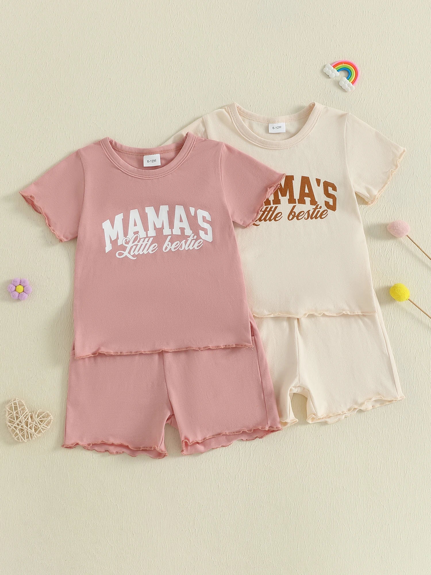 Floral Tee Denim Shorts Set