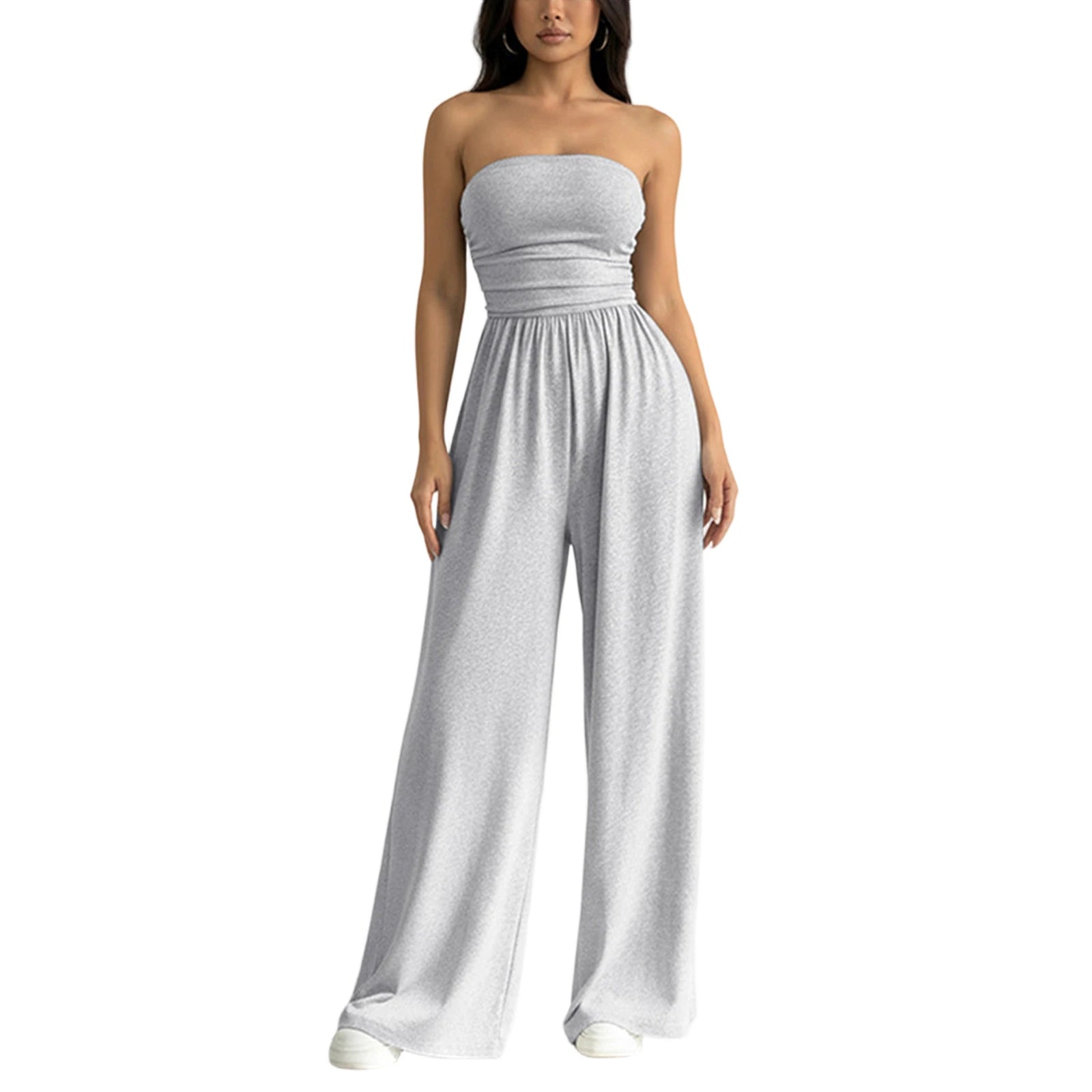 Strapless Wide Leg Casual Jumpsuit