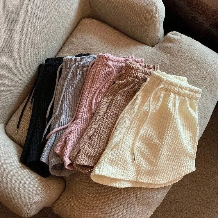 High Waist Drawstring Sweat Shorts