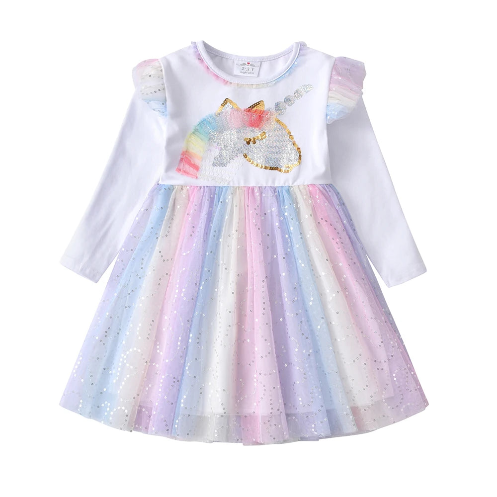 Unicorn Sequin Gradient Girls Dress