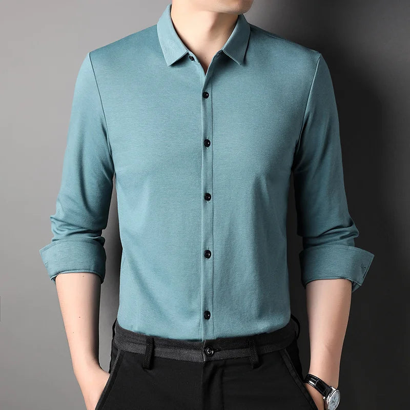 Mulberry Silk Blend Slim Shirt