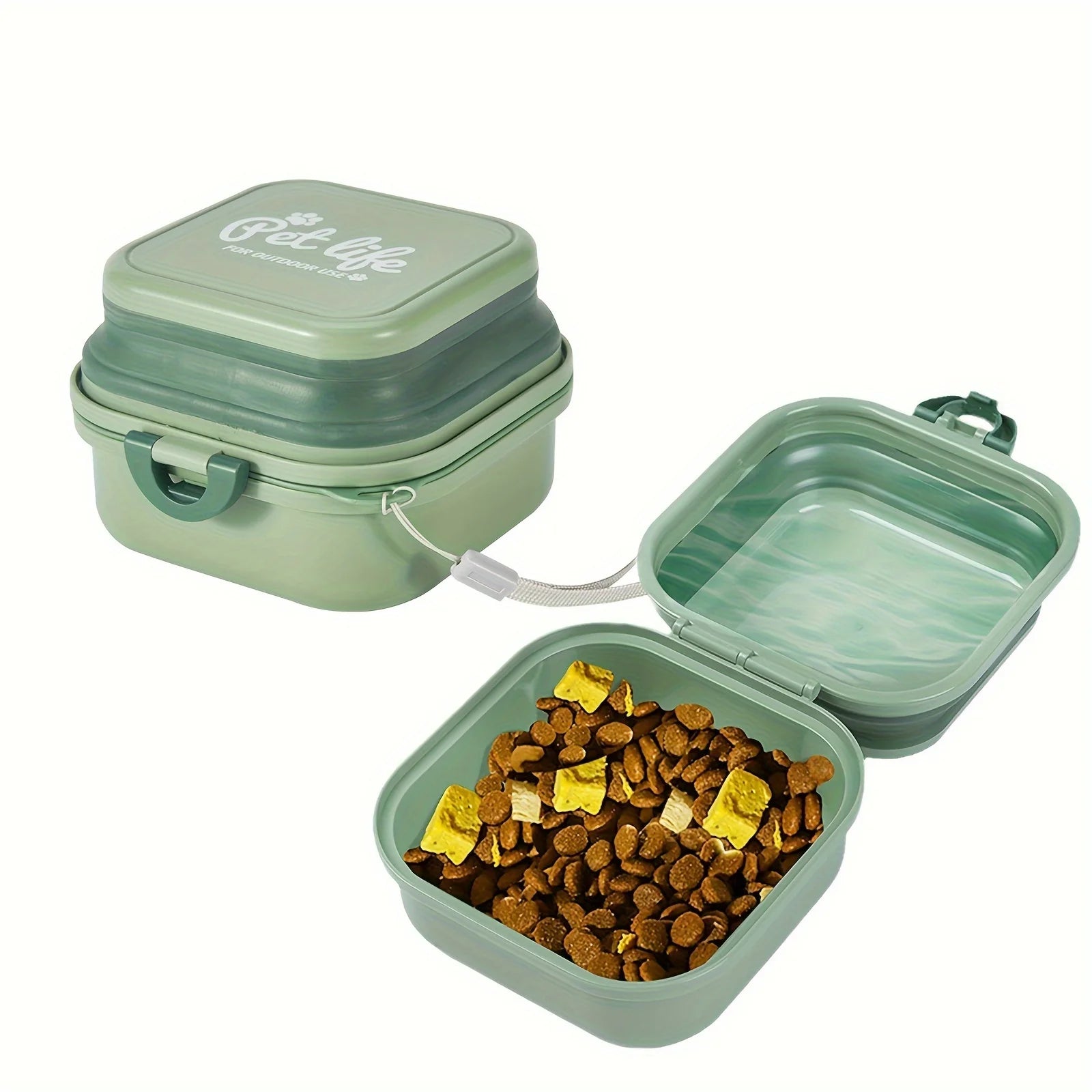 2-in-1 Portable Dog Bowls Pet Dancer Dog Bowl Durable PP Material Leak-Proof Lid Food Water Feeder for Dogs Pet Bowl 400ml