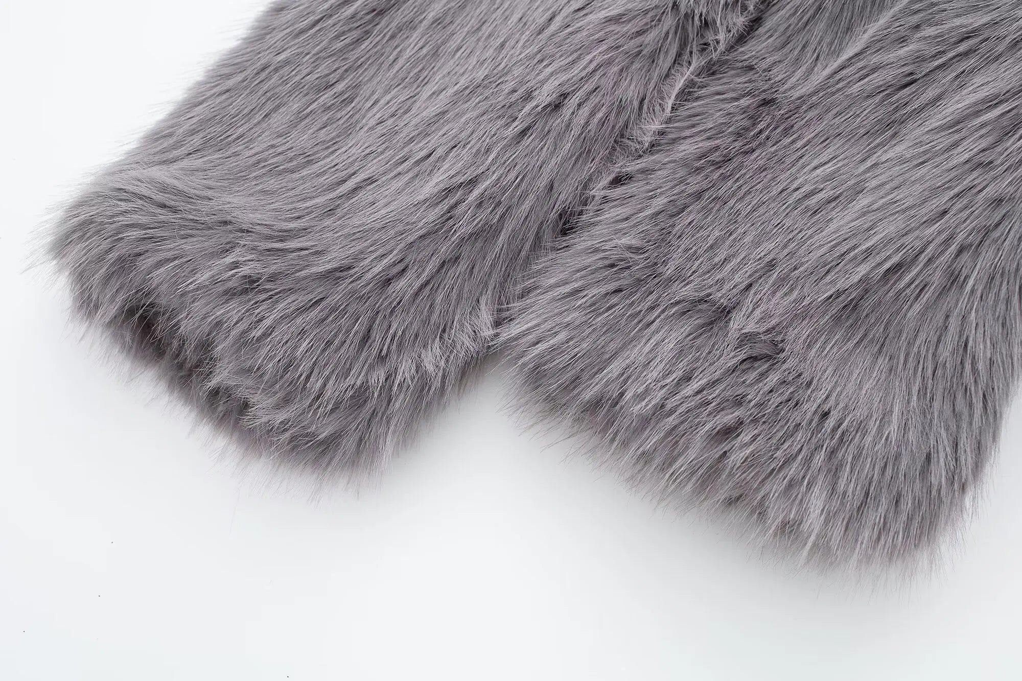 HH 2024 Women 's Vintage Soild Faux Fur Coat Turn-down Collar Long Sleeve Warm Plush Wool Coats Lady Winter Autumn Outwear