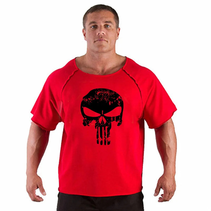 Men's T Shirts Fitness Men Bodybuilding  Shirt Batwing Sleeve Rag shirt Gym Fitness Muscle Running T shirt