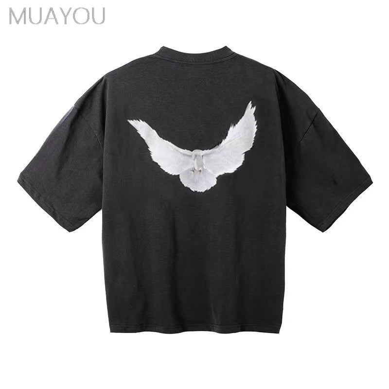 Dove Print Kanye Hoodie Men Women Streetwear 1:1 Sweatshirt High Quality Loose Double-Layer Heavy Fabric Pullover Ovesize hoodes
