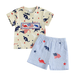 Watermelon Embroidery Summer Girls Set