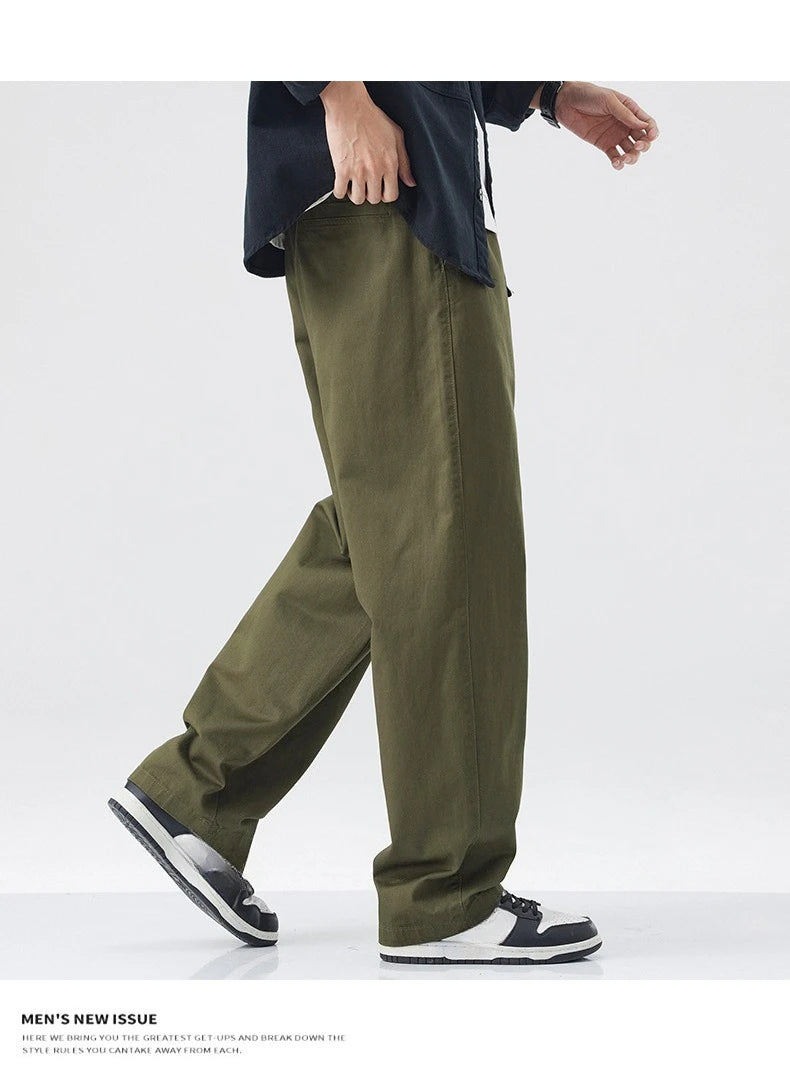 Retro Cotton Straight Casual Pants