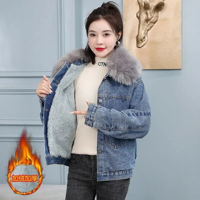 Coats Jean Jackets Women 2025 Winter Denim Jacket Designer Very Warm Latest Fashion High Quality Woman Coat Overcoat Cowgirl