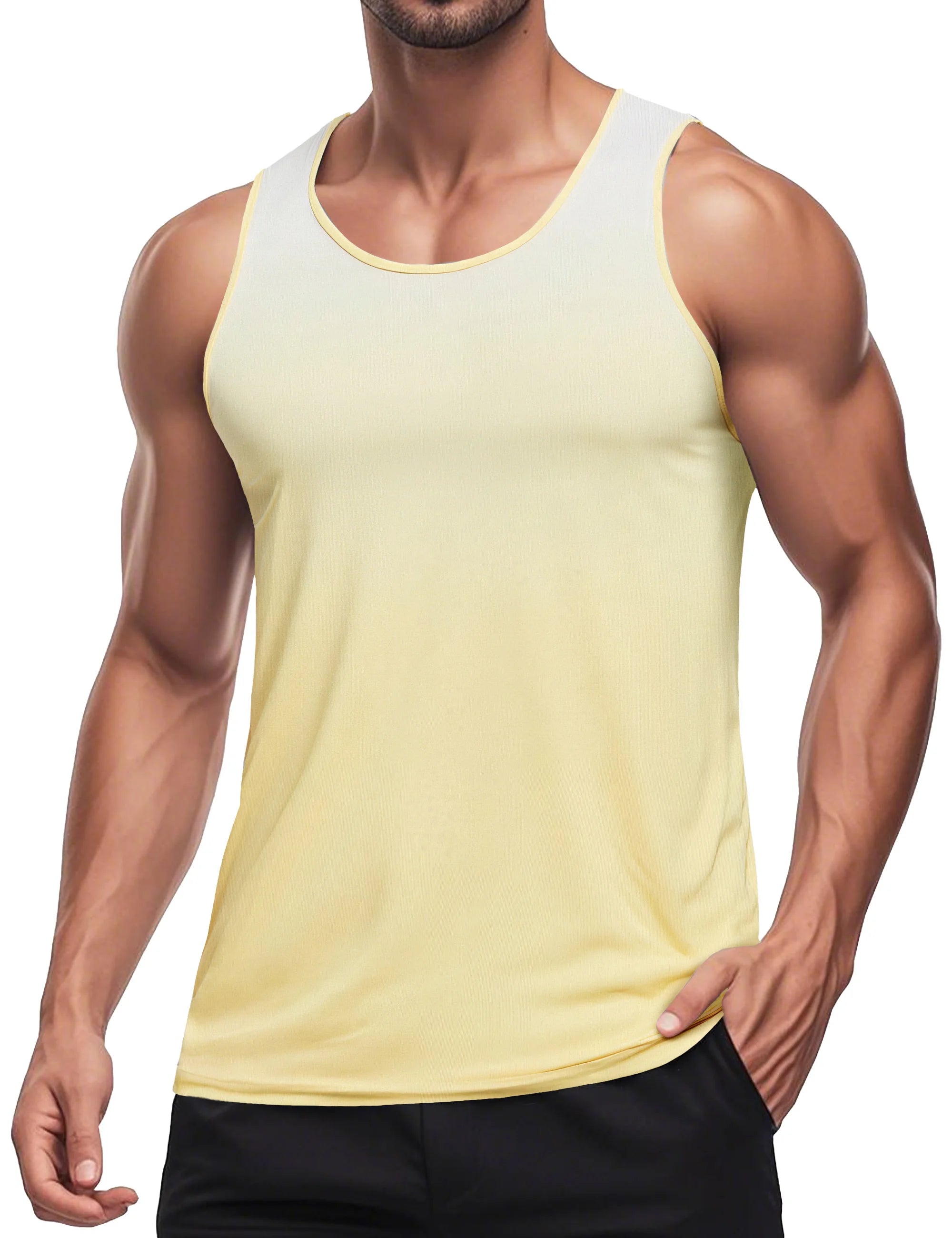 TACVASEN Men's Muscle Tank Top Quick Dry Sleeveless Workout Gym Shirt Athletic Running Fitness Lightweight Stretch Summer Top