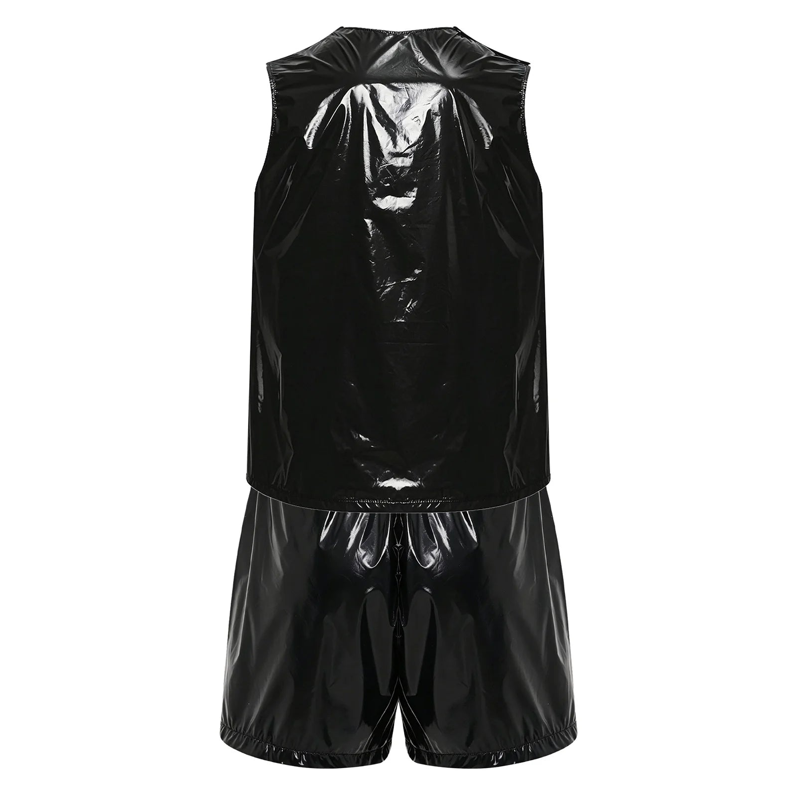 Mens Special Needs Waterproof Sweat Tracksuit Tank Tops And Sides Buttons Boxer Shorts Two Pieces Outfit Adaptive Clothing