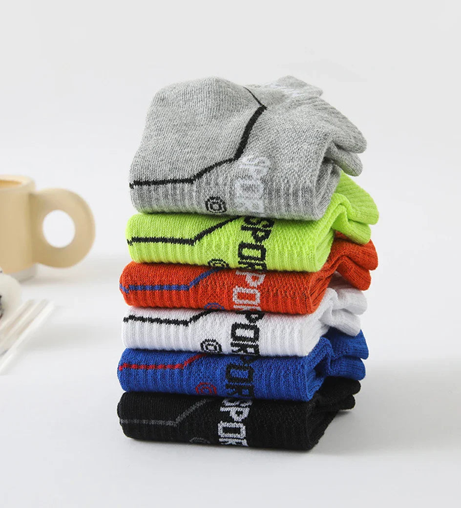 Men’s Cotton Mesh Ankle Sports Socks – 6 Pairs