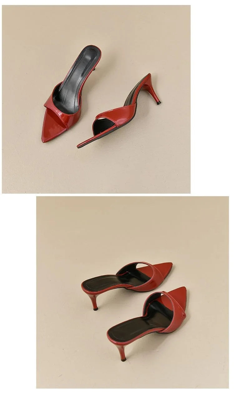 Women's High Heels Summer Slippers Women Sandals Fashion Classic Pointy Open Toe Stiletto Heels Sexy 2026 High-heeled Slippers