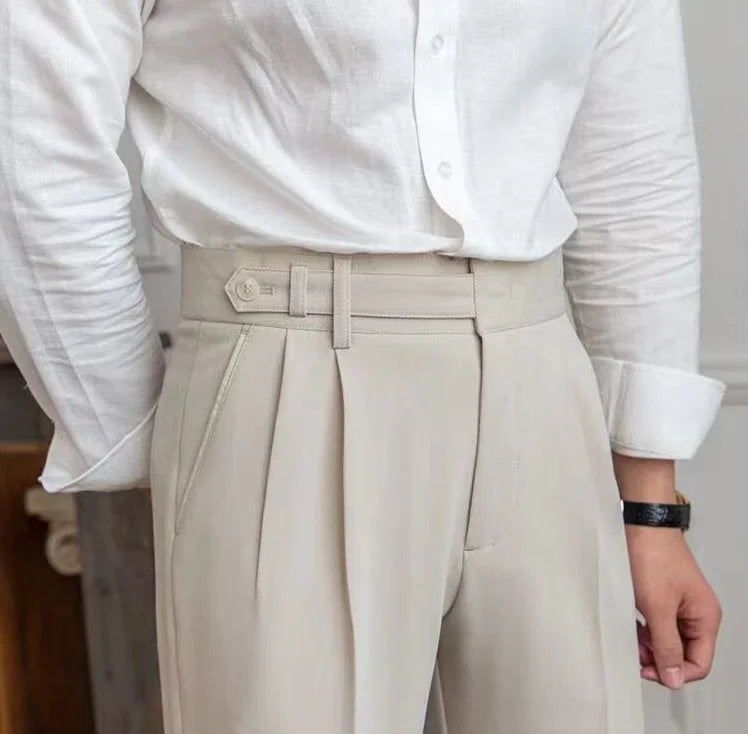 Classic Pleated Business Suit Trousers