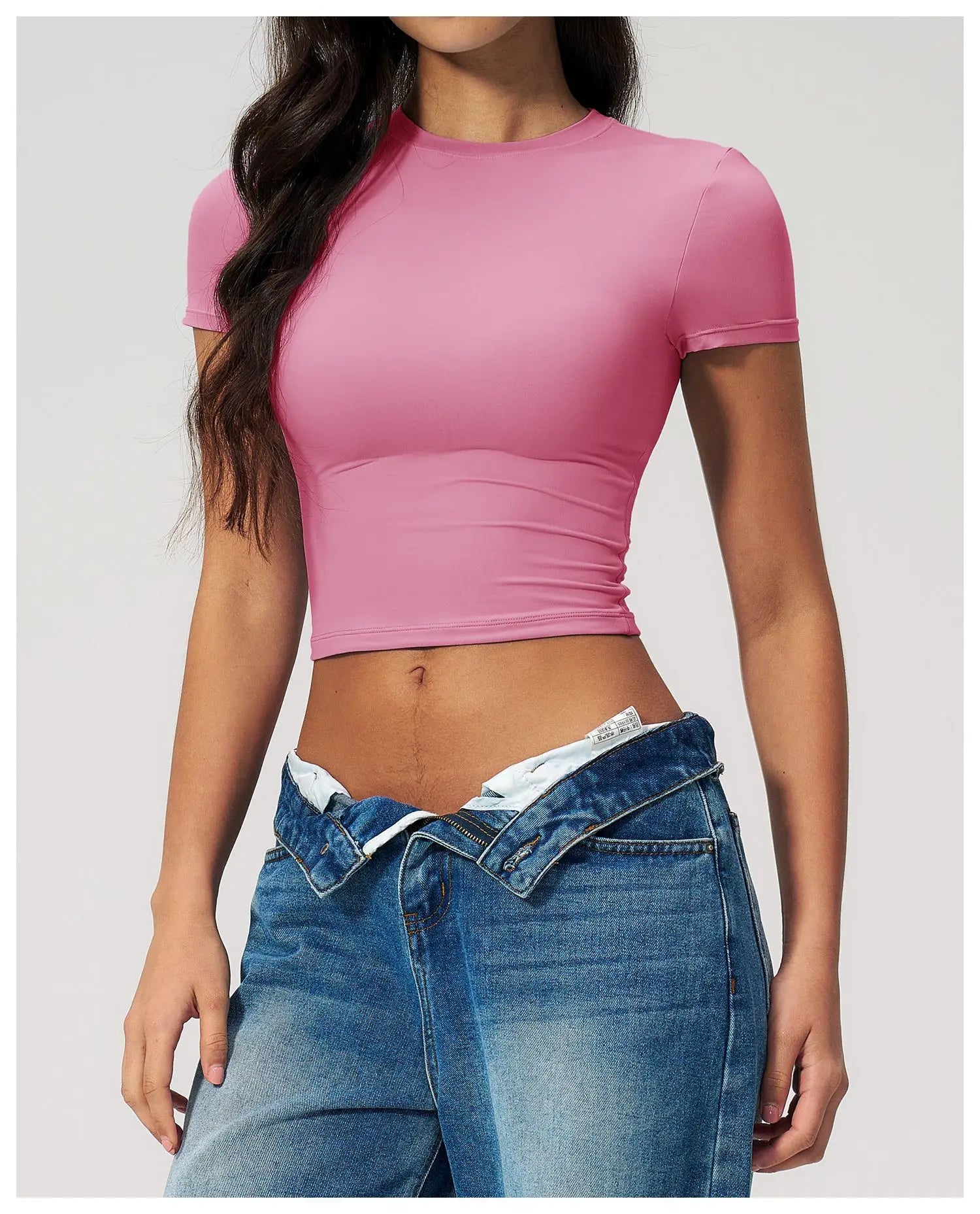 Yoga Shirts Women Sexy Exposing The Navel Short Sleeve Workout Crop Top Gym Top Fitness Running Workout Sport T-shirts Yoga Wear