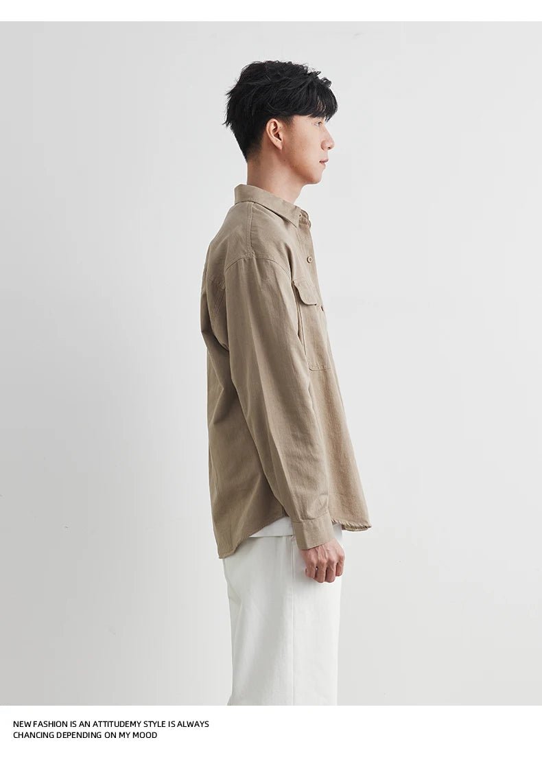 Vintage Cotton Workwear Shirt Men