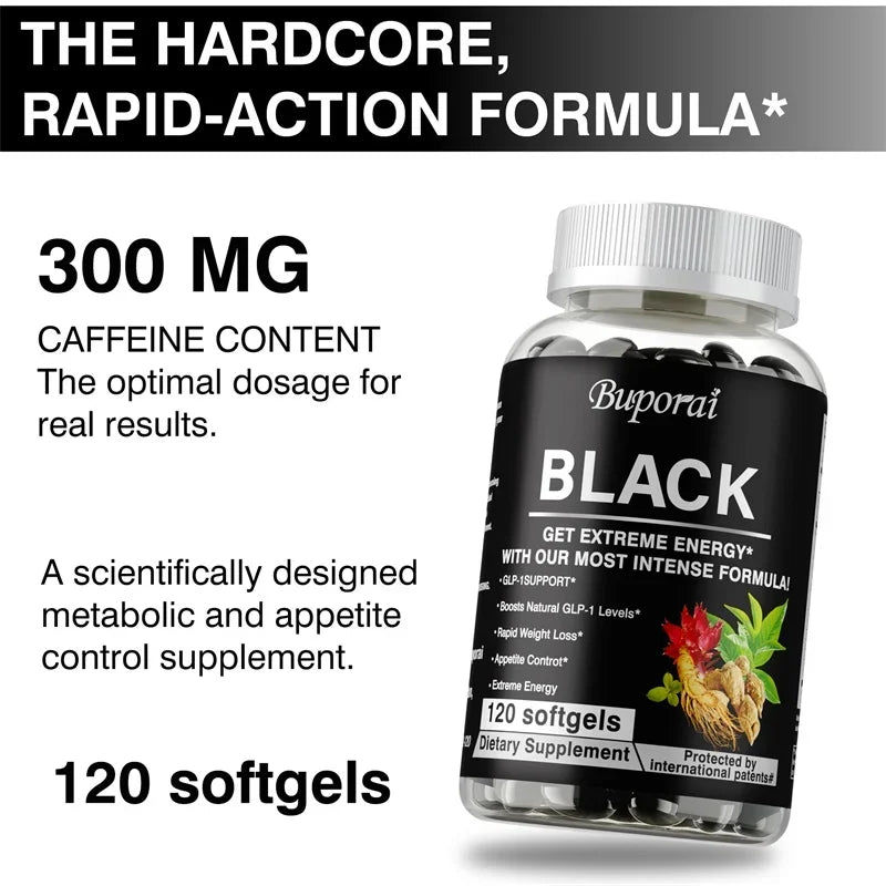 Black Metabolism Support Capsule Supplement