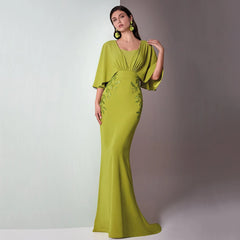 Elegant Applique Mermaid Formal Gown with Wrap Jacket