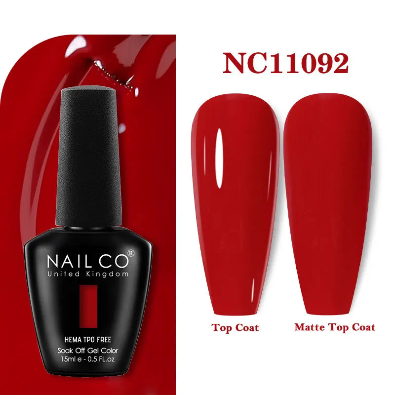 NAILCO 333 Colors Gel Nail Polish Semi Permanent Varnishes Nails Art Design Hybrid Soak Off Top Base Coat UV Gel Manicure 15ml