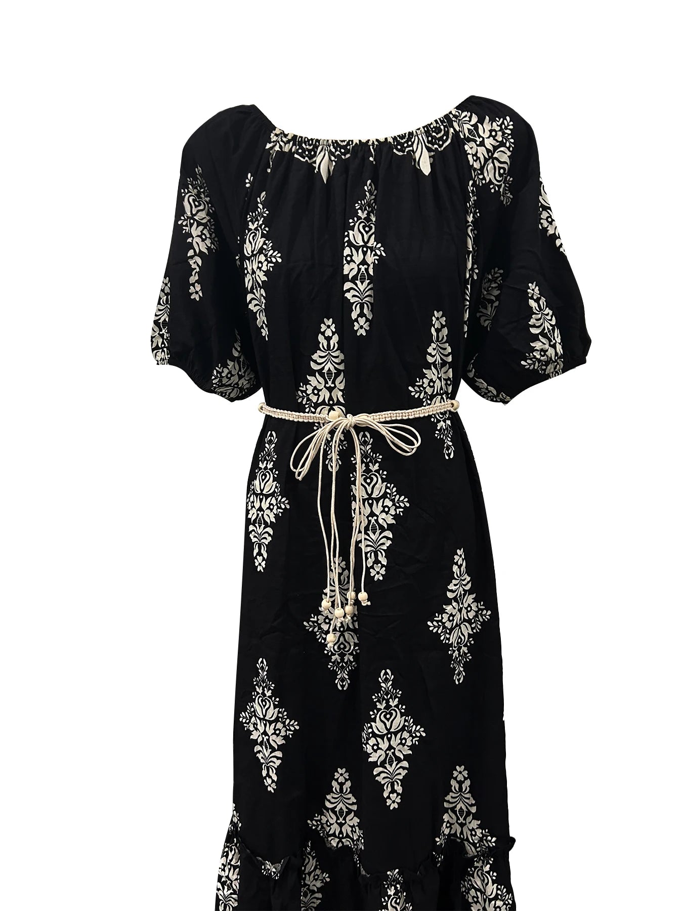 Women's Summer Dresses Casual Short Sleeve Crewneck Dress